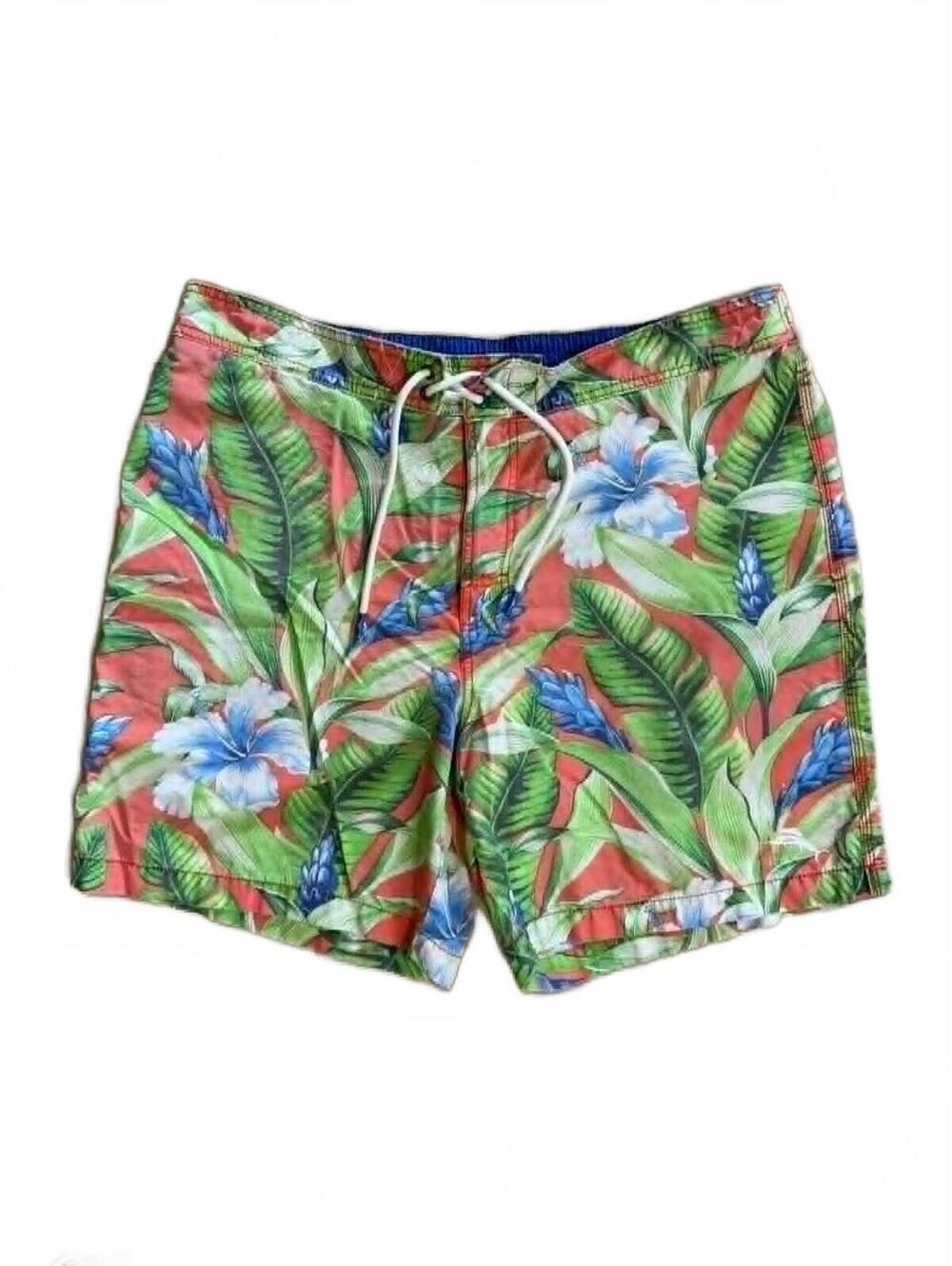 Tommy Bahama Men's Tropical Floral Swim Board Shorts Drawstring Waist Size L 36